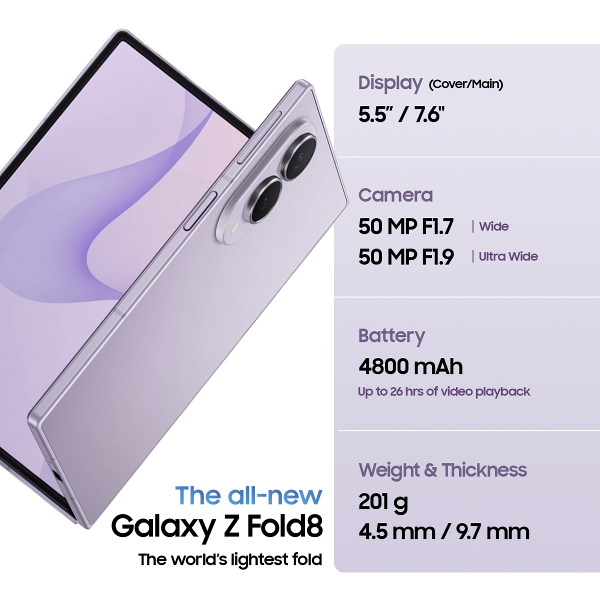 Galaxy Z Fold8 Specs