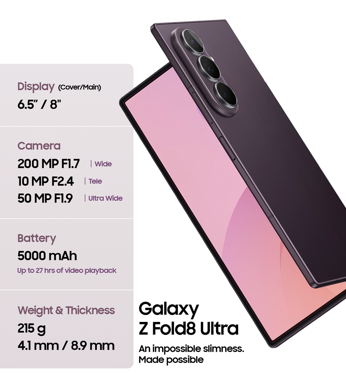 Galaxy Z Fold8 Ultra Specs
