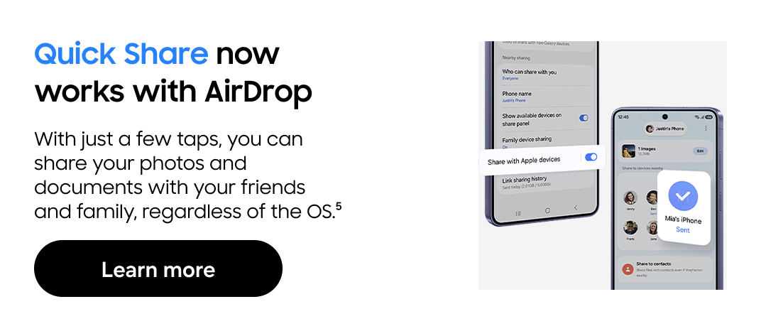 Quick Share now works with AirDrop