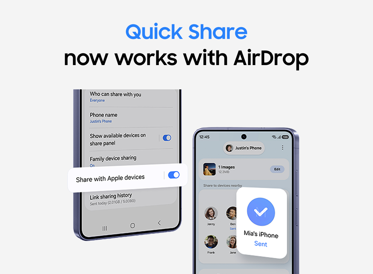 Quick Share now works with AirDrop