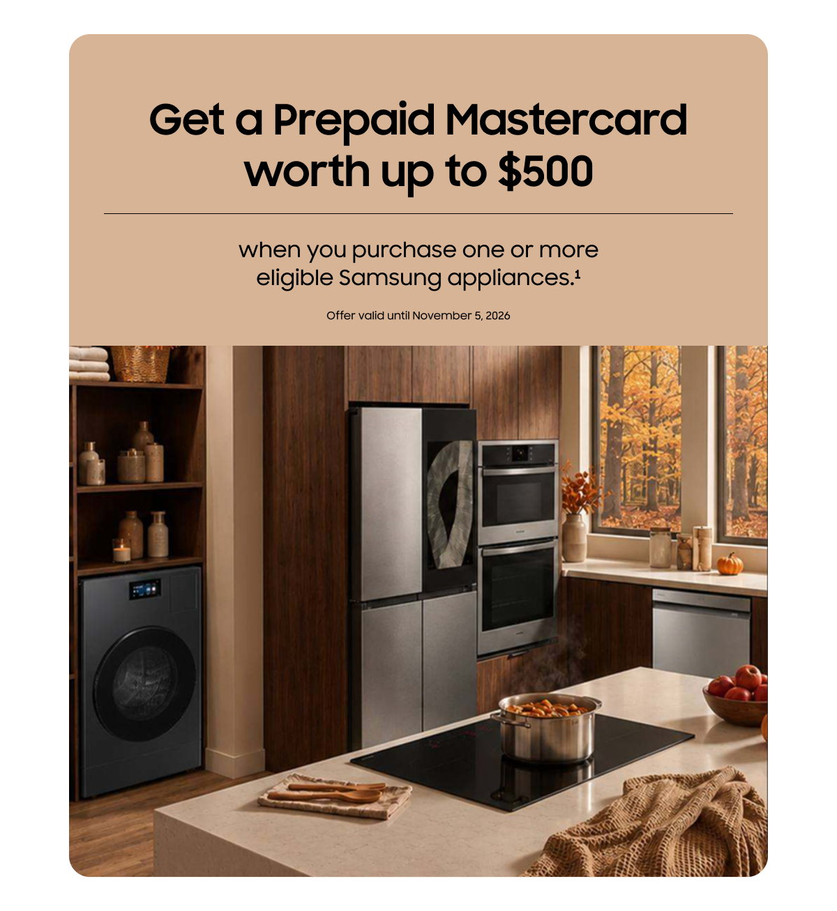 Get a Prepaid Mastercard worth up to $500 | Offer valid until November 5, 2026. 